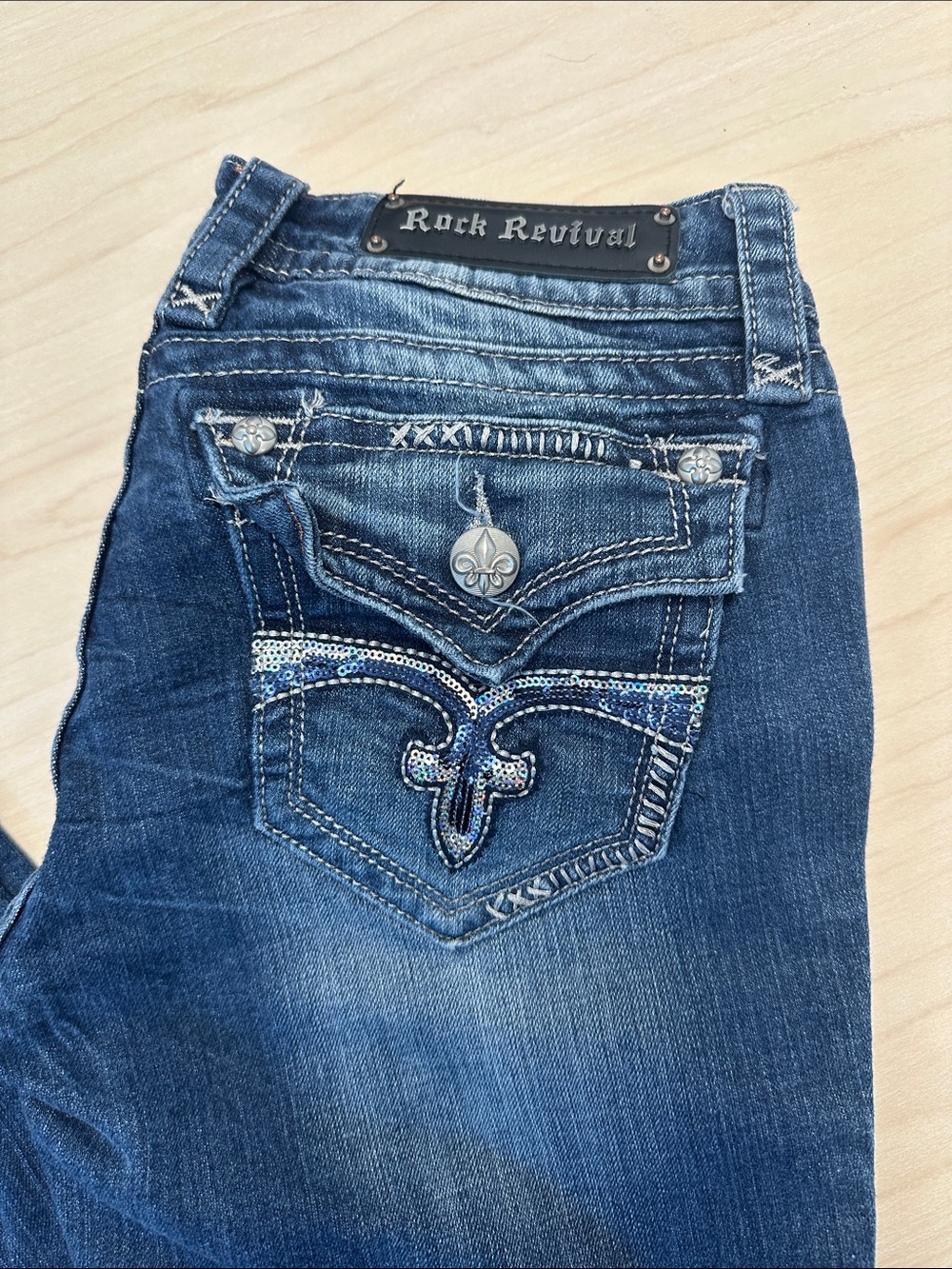 Rock Revival Celine Bootcut Women's Dark Blue jeans size 28 - Picture 2 of 11
